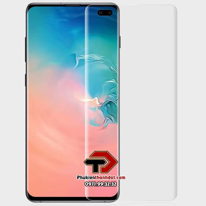 Tấm kính cường lực trong suốt full keo UV dành cho SamSung Galaxy S10 Plus