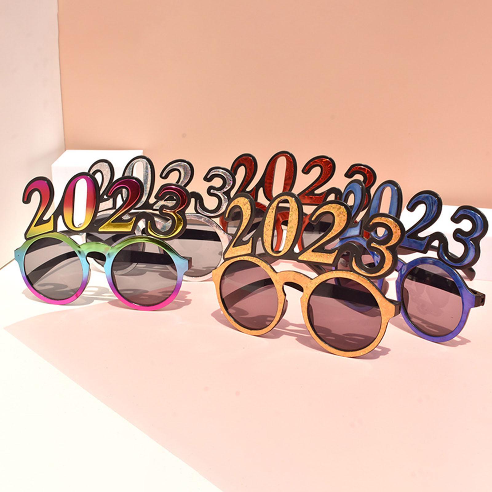 New Year Photo Glasses Photo Prop Eve Party Supplies 2023 Glasses Frame for Adults