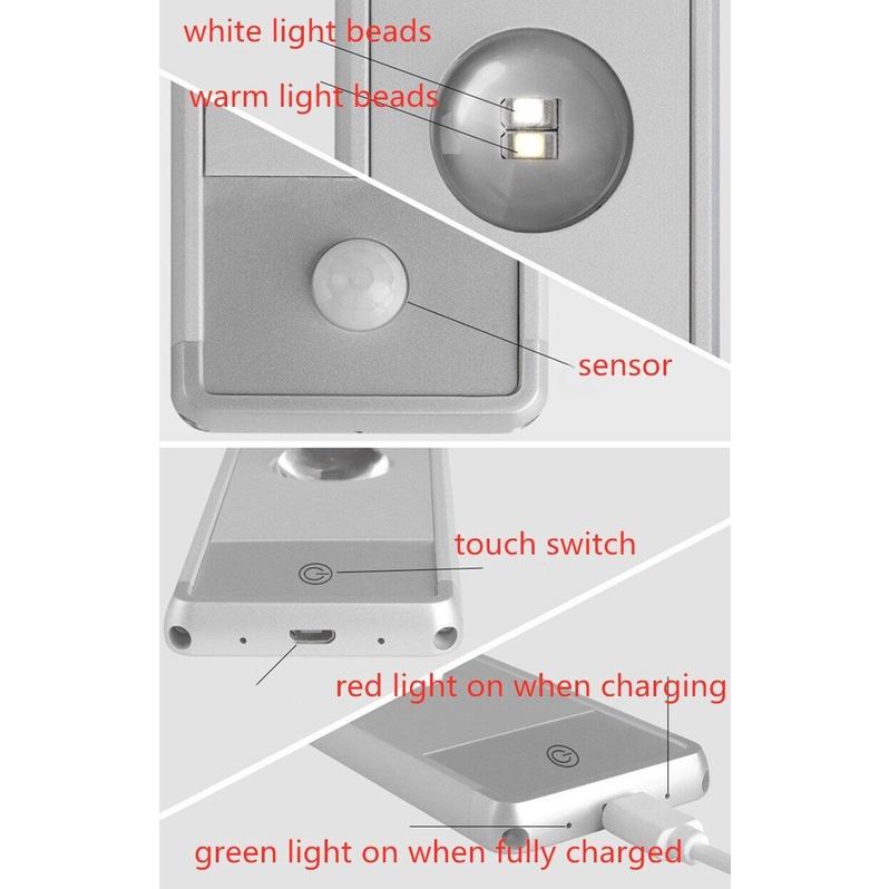Đèn LED để bàn USB cảm biến chuyển động thông minh có thể sạc lại 3 cấp độ sáng tiện dụng