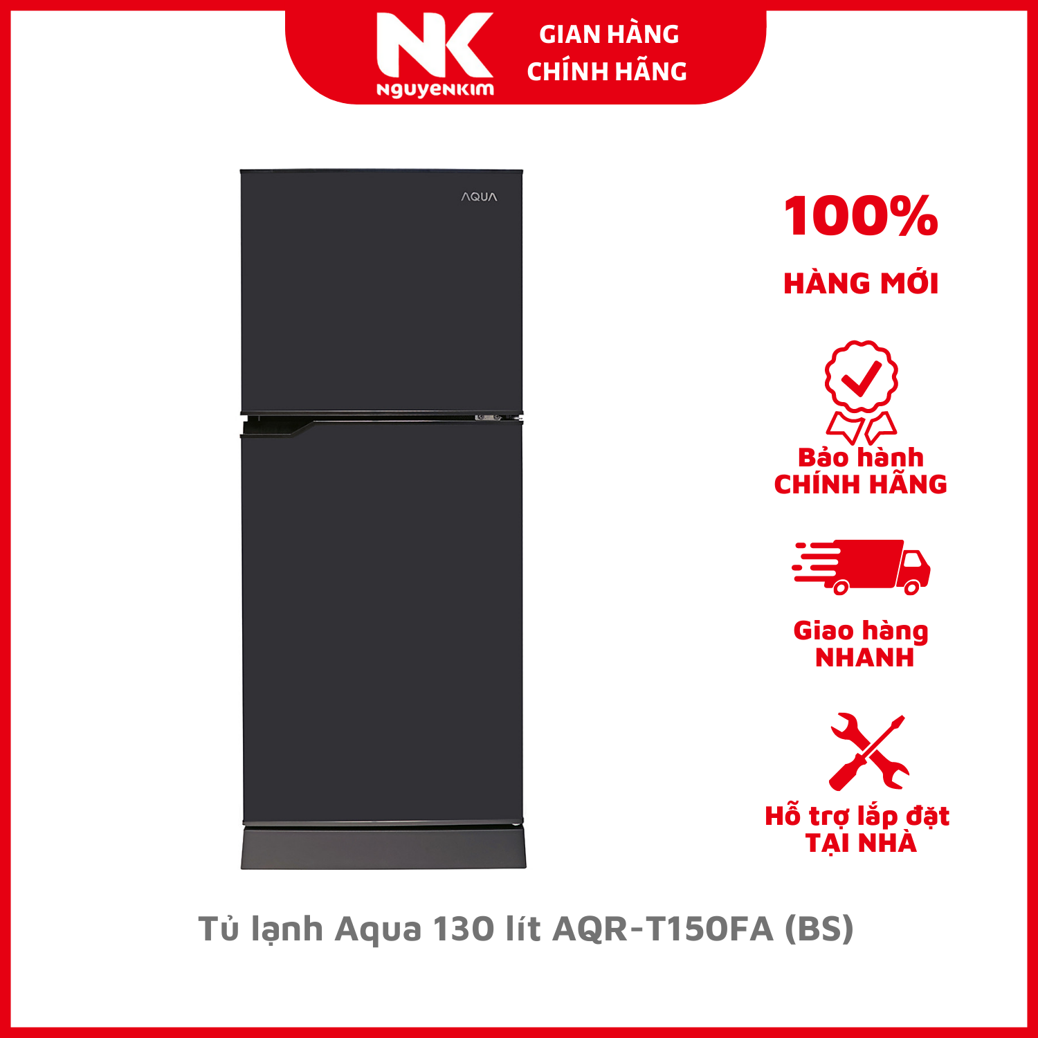 Tủ lạnh Aqua 130 lít AQR-T150FA (BS) - Hàng Chính Hãng [Giao hàng toàn quốc]