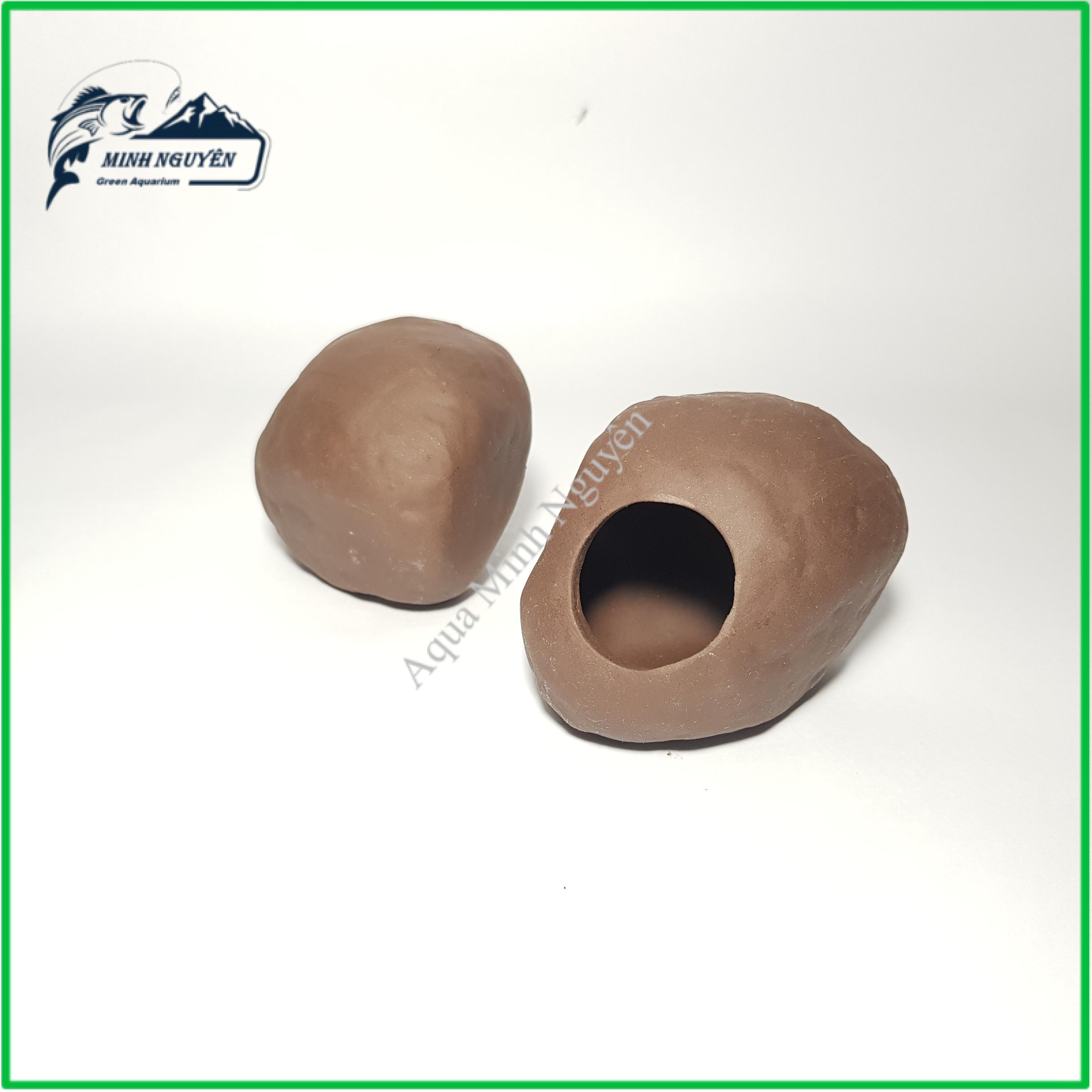 Hang Tép Cục Đất Rỗng - Đồ chơi tép Hang Tép bằng gốm trang trí bể tép cảnh cá cảnh thủy sinh cao cấp