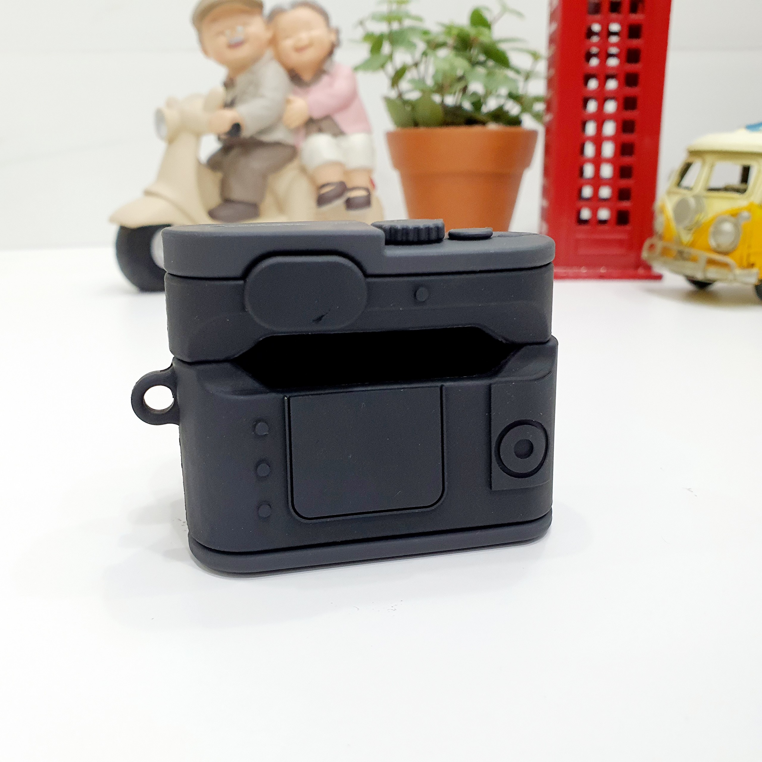 Case Ốp Silicon Bảo Vệ Cho Apple AirPods Pro - Máy Ảnh Màu Đen