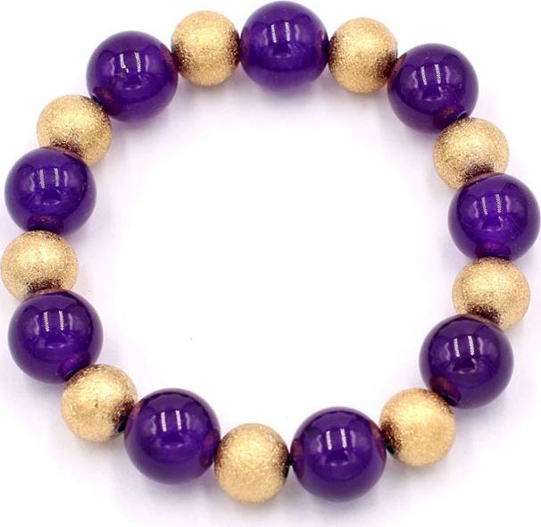 Vòng chuỗi đeo tay - thạch anh tím 12 ly VTAIHVM1 - hợp mệnh Hỏa, mệnh Thổ