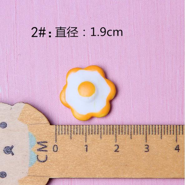 Chuyên Charm * Charm hình trứng chiên, vỏ trứng trang trí nhà búp bê, tiểu cảnh, móc khóa, DIY