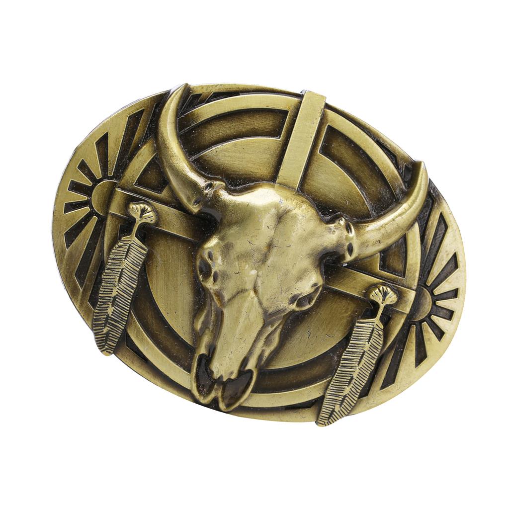 Vintage Western Belt Buckle Classic Indian Rodeo Bull Head Native American