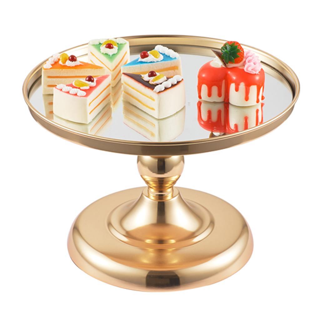 2x Iron Round Cake Stand Cupcake Pedestal Dessert Holder Party Decor Golden