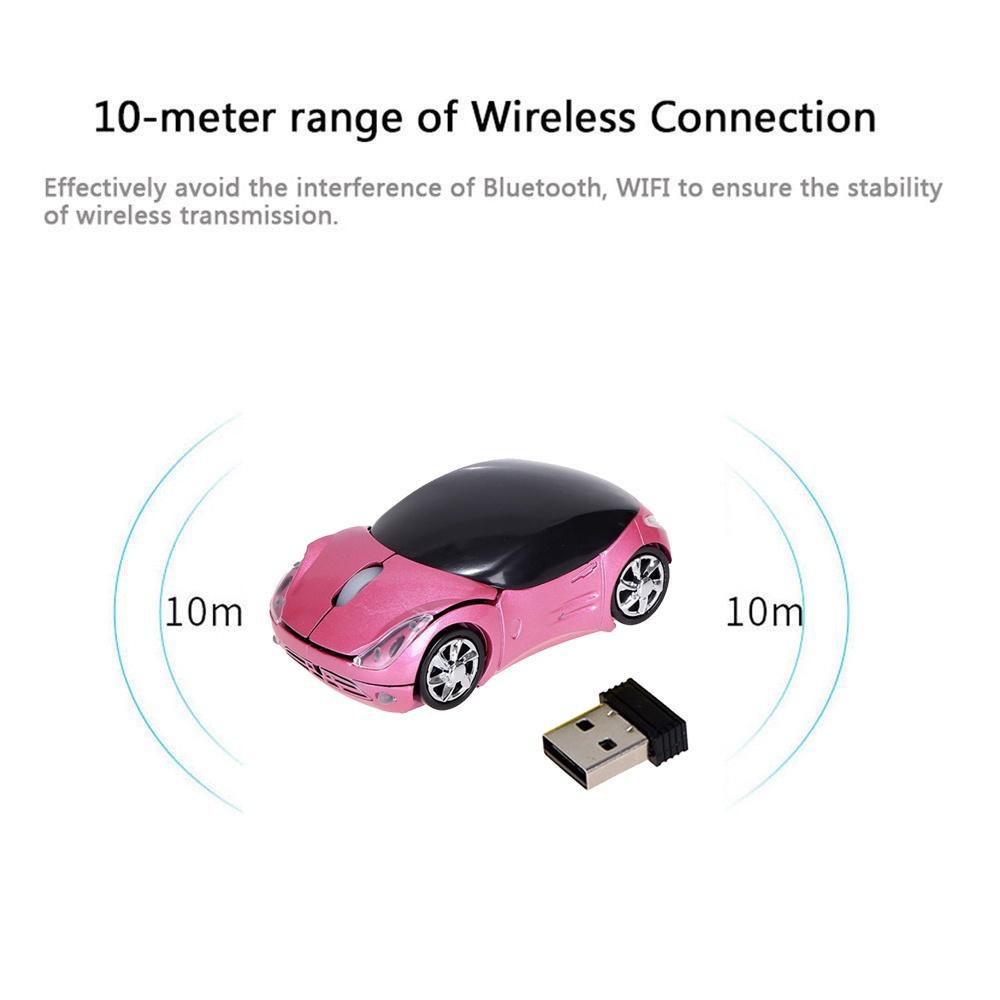 Chuột quang không dây 2.4ghz hình ô tô 3D có đèn LED nhiều màu