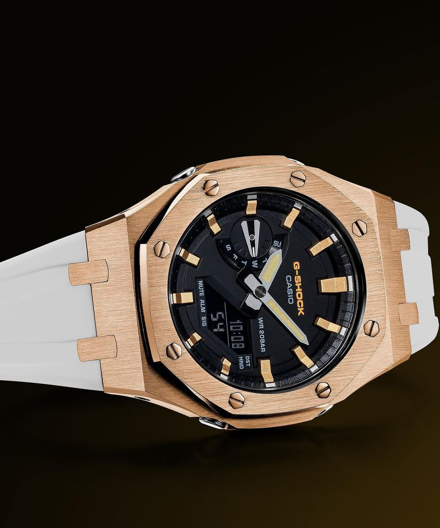 Đồng Hồ Nam Dây Nhựa Casio G-Shock GA-2100SU-1A AP Custom Rose Gold x White Royal Oak