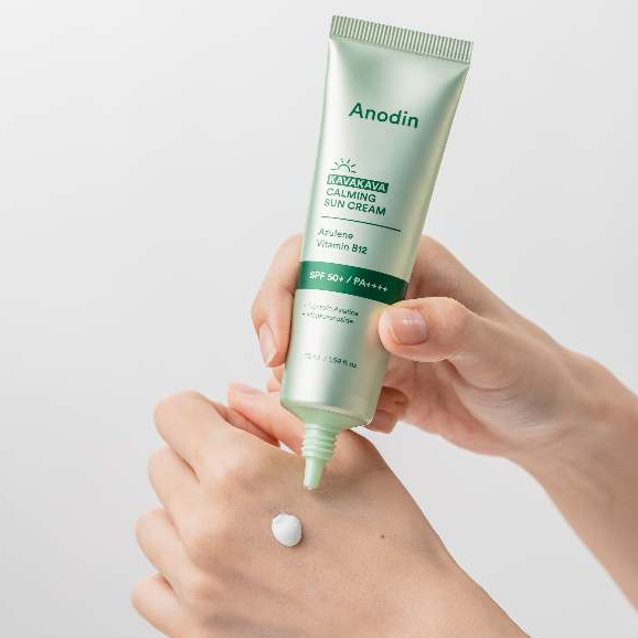 Kem chống nắng rau má kiềm dầu nâng tông cho da dầu, nhạy cảm Anodin Kava Kava Calming Suncream 50ml