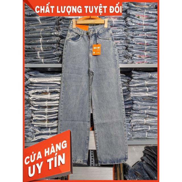 QUẦN JEANS ỐNG XUÔNG GẤP LAI DÁNG DÀI CHẤM GÓT