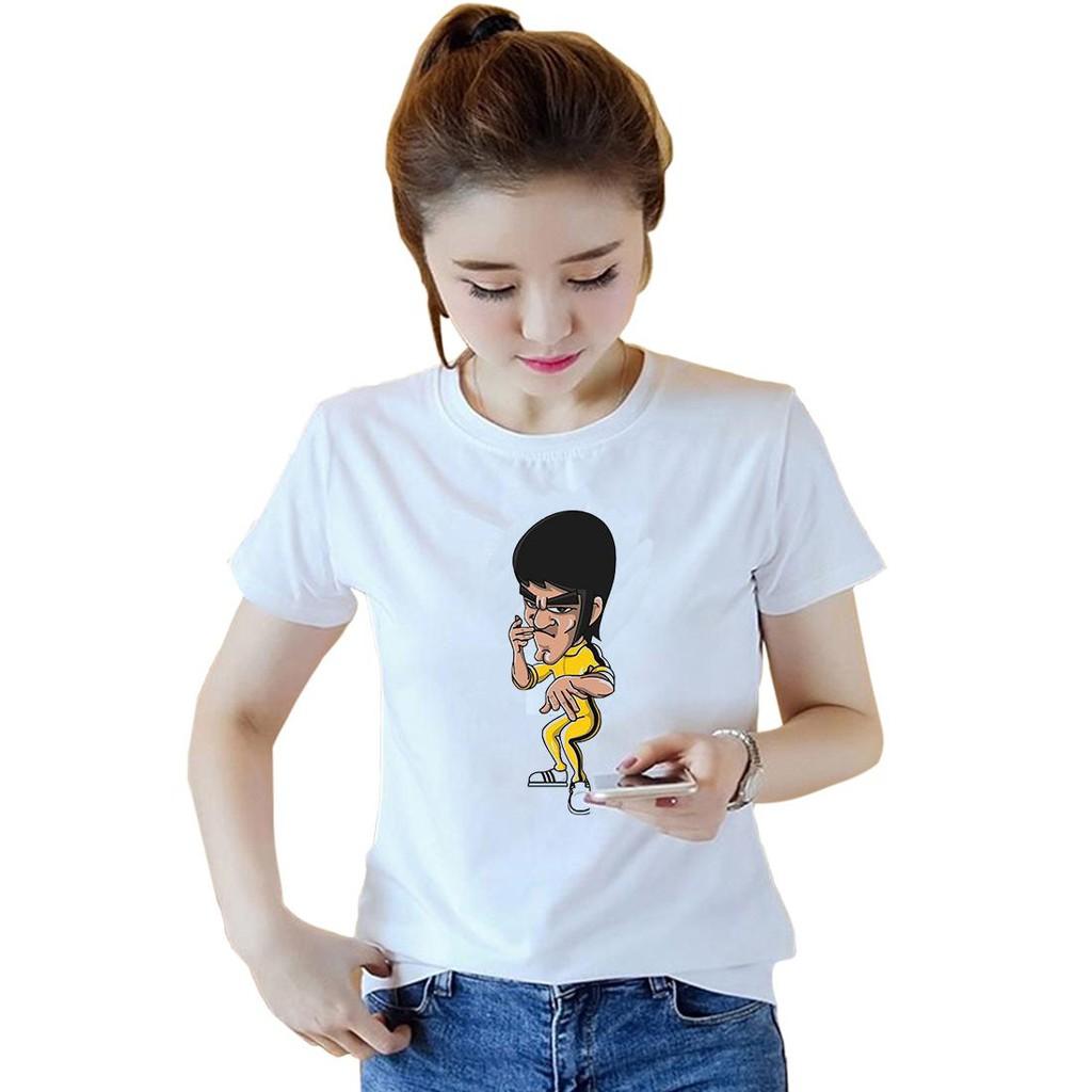 Áo thun nữ đẹp form rộng in hình lý tiểu long vải dày min
