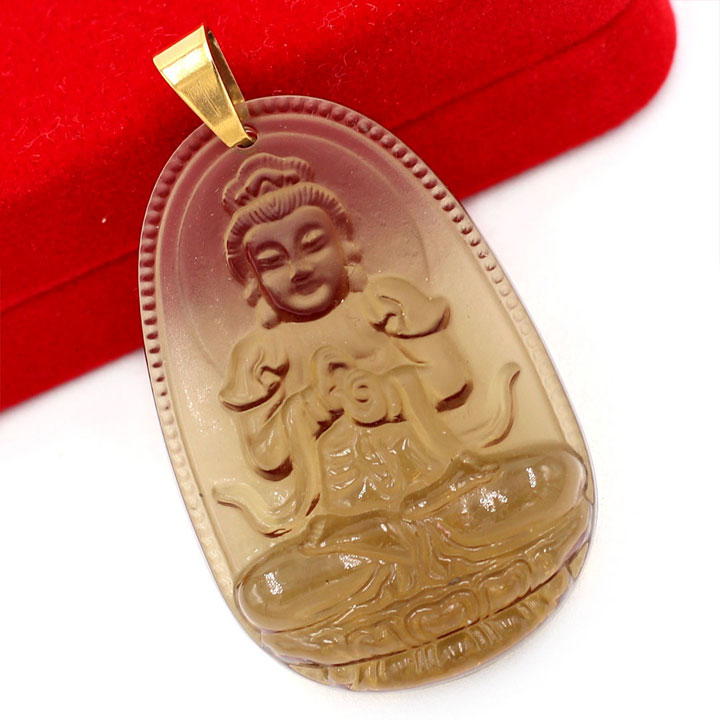 Mặt Dây Chuyền Phật Đại Nhật Như Lai Đá Obsidian Size Nhỏ 3.6cm & Size Lớn 5cm - Tặng Kèm Móc Inox - Phong Thủy 868 - May Mắn - Bình An