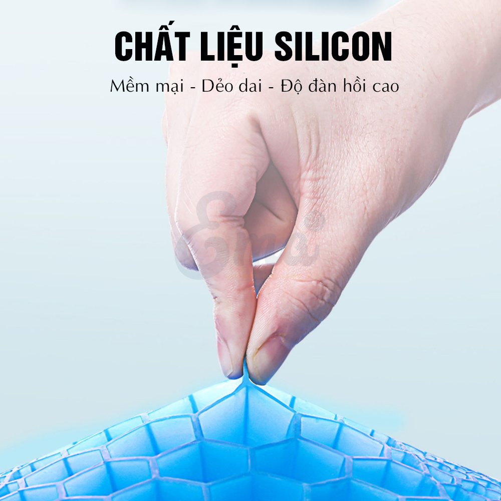 Đệm ngồi 3D Silicon EMA thế hệ 3 cao cấp - Cấu trúc tổ ong thông minh - Chống đau mỏi trĩ, xương cụt, thâm mông, xệ mông cho dân văn phòng, lái xe, sinh viên