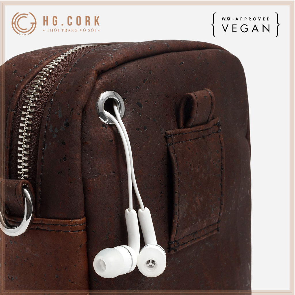 Túi Đeo Chéo Mini Dáng Đứng Nam Nữ CROSSBODY POUCH - HGcork Corkor CK266 – Nhiều màu – Vật liệu da cork thực vật thuần chay, chống cháy, chống mốc – Sản xuất tại Bồ Đào Nha