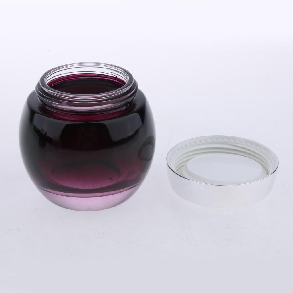 2Pcs 120g Glass Mask Jar Cream Containers Cosmetic Empty Can Sample Bottle - Purple Gradient Bottle Body - Refillable/Reusable