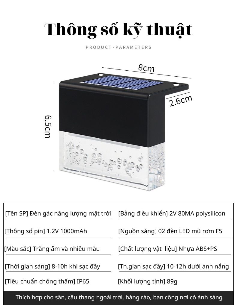 Đèn led năng lượng mặt trời trang trí sân vườn, gác tường rào, cổng ngoài trời, rọi tranh, chống nước, tự động phát sáng, tự động bật tắt