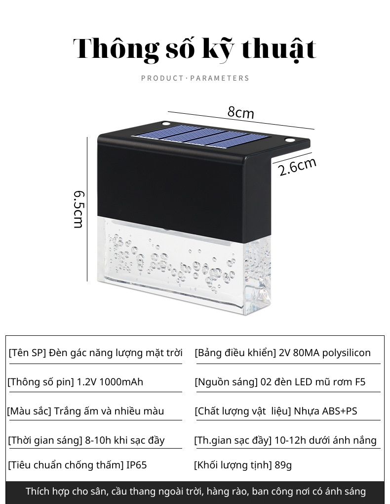 Đèn led năng lượng mặt trời trang trí sân vườn, gác tường rào, cổng ngoài trời, rọi tranh, chống nước, tự động phát sáng, tự động bật tắt