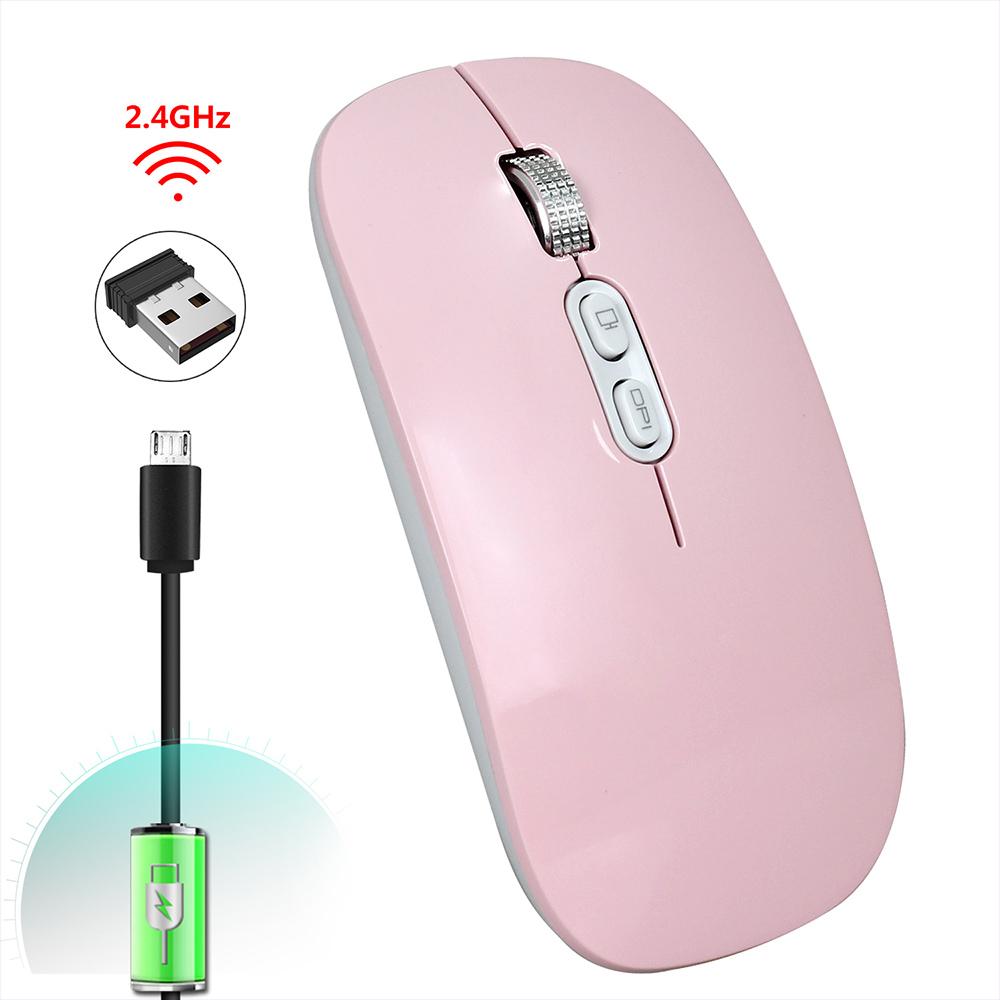 HXSJ M103 Rechargeable Wireless Mouse 2.4G Wireless Mouse Ultra-thin Mute Mouse 3 Adjustable DPI Built-in 500mAh Battery