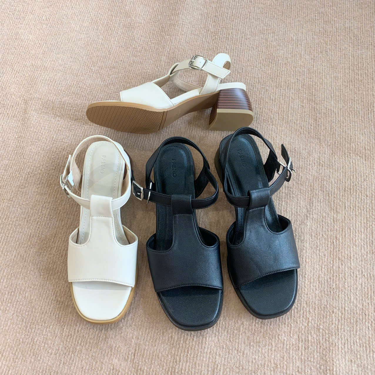 SANDAL NỮ CAO 5CM PABNO PN20024 – MŨI VUÔNG – QUAI BẢN LỚN – ÊM CHÂN