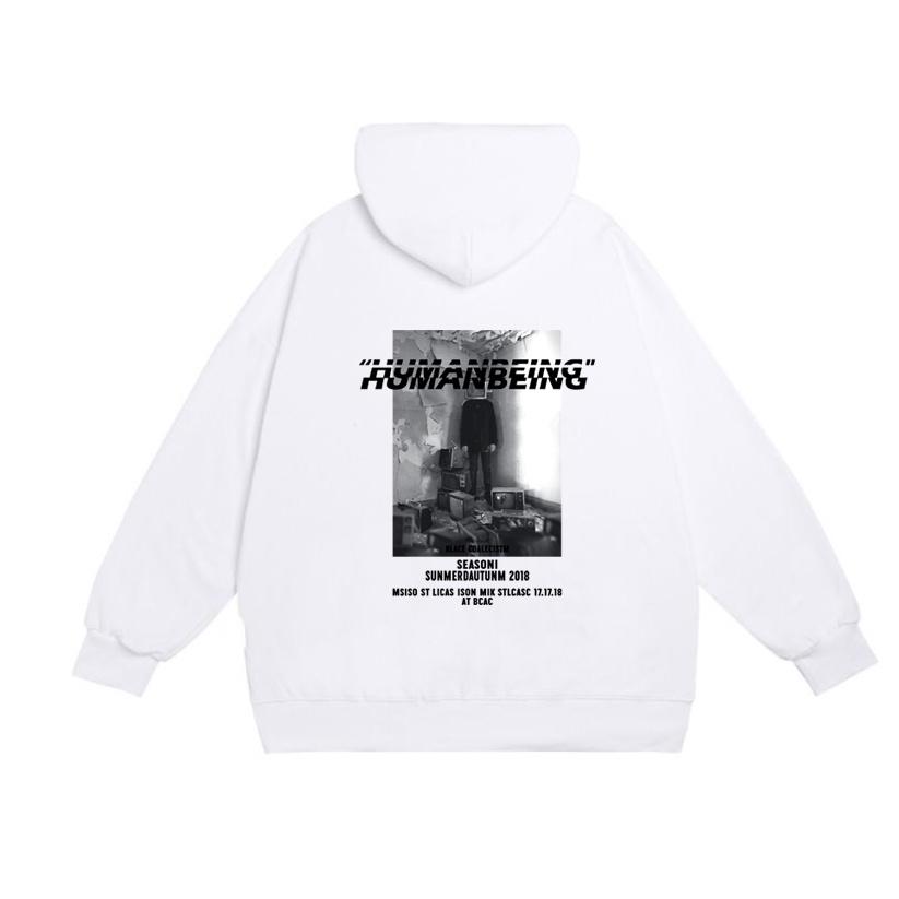 Áo mũ Hoodie Unisex MonsterX Human Being form rộng 5 màu nỉ bông cặp đôi nam nữ Oversize Ulzzang thu đông