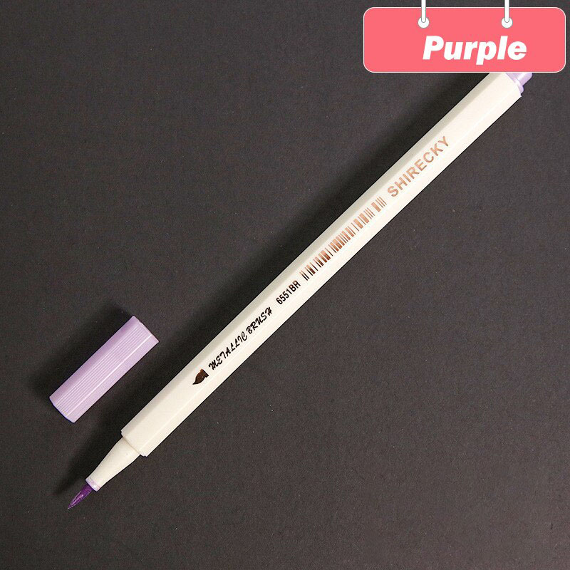 Bút lông mềm cây lẻ Lalunavn 10 màu sắc đầu Brush có nhũ STA Metallic Marker Pen Drawing - A13