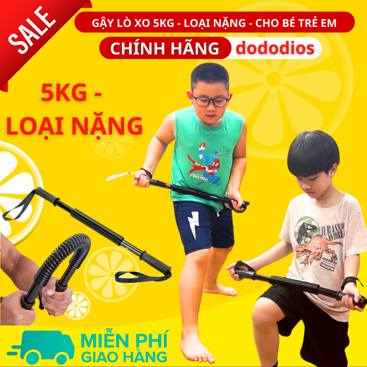 gậy lò xo tập cơ tay 5kg cho trẻ em - thanh lò xo tập cơ tay 5kg cho bé - gậy lò xo 5kg trẻ em - Chính hãng dododios