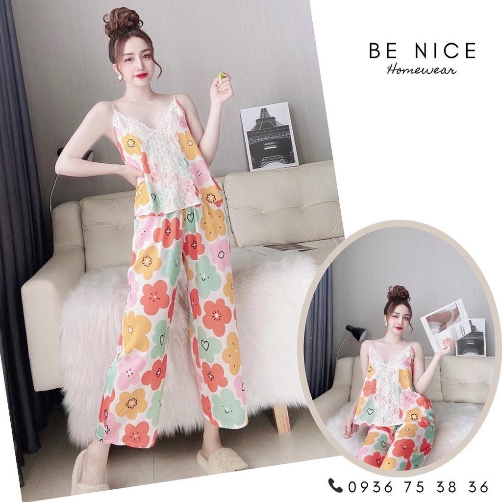 Bộ mặc nhà dây phối ren giữa lạ mắt với nhiều họa tiết cho nàng Be Nice Homewear