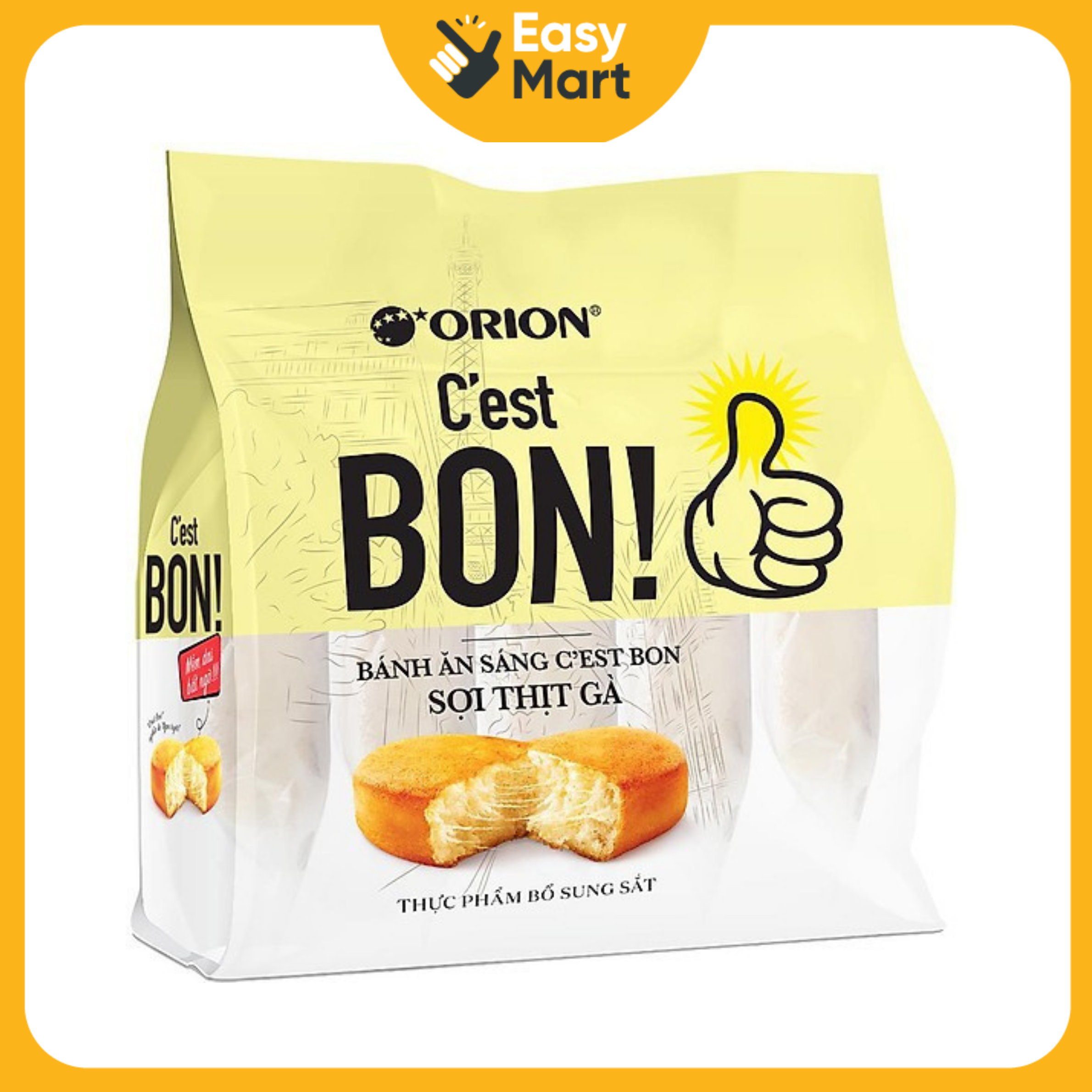 Bánh ăn sáng Orion C’est Bon sợi thịt gà vị truyền thống/sốt kem phô mai
