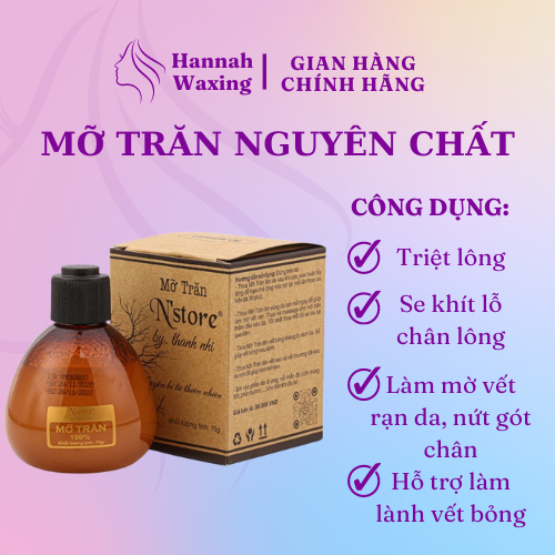 Combo Sáp Wax Lông + Mỡ Trăn nguyên chất hỗ trợ triệt lông hiệu quả, giúp se khít lỗ chân lông sau wax