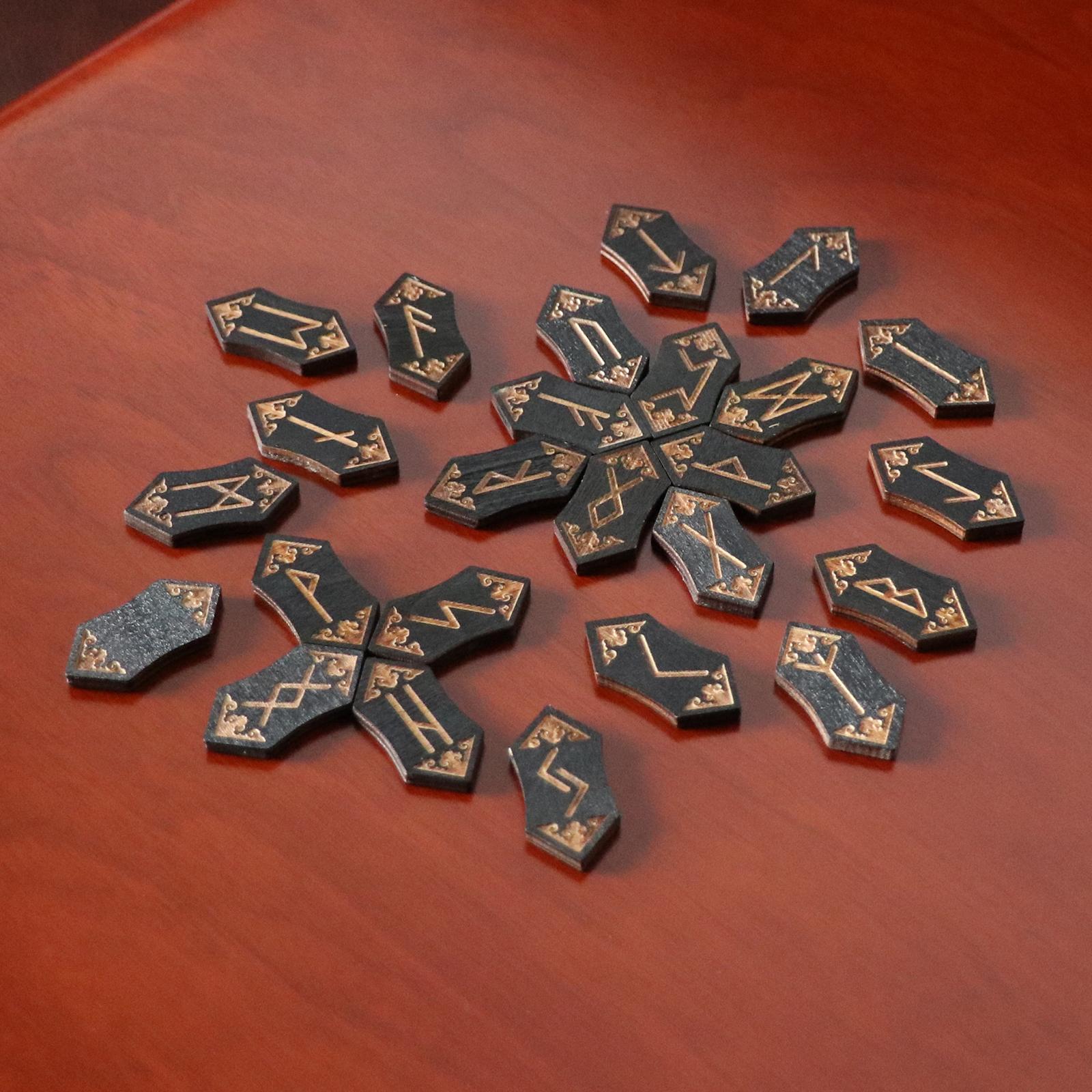 Woodcut Rune  Card Set Nordic with Bag Props Family