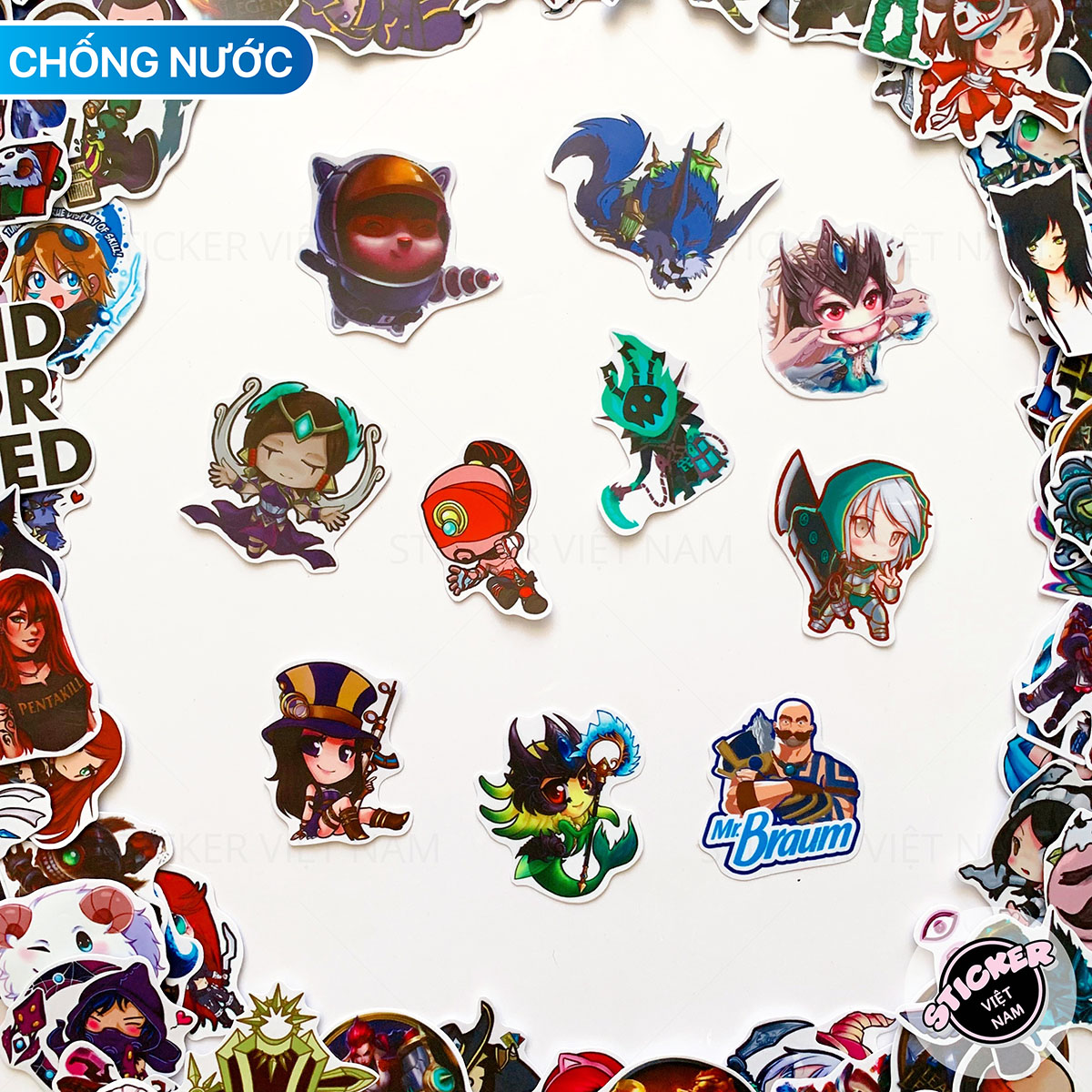 Sticker LIÊN MINH HUYỀN THOẠI - LOL - Dán Trang Trí - Chất Liệu PVC Cán Màng Chất Lượng Cao Chống Nước, Chống Nắng, Không Bong Tróc Phai Màu