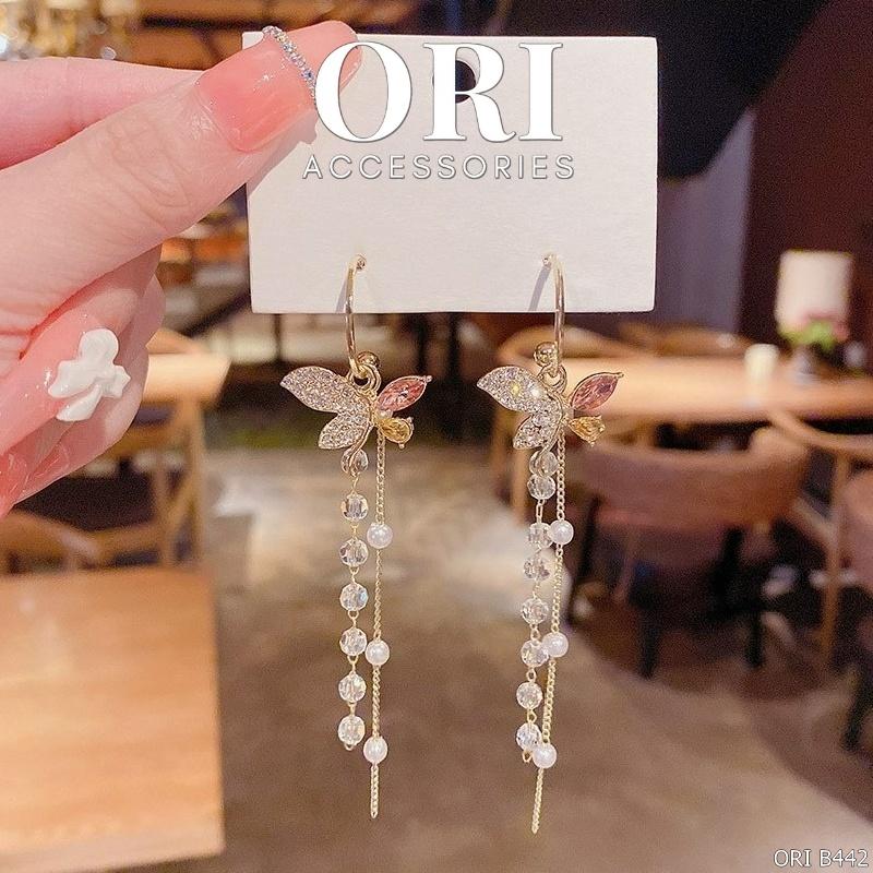 Bông tai dáng dài đính đá Eirlys sang trọng thời trang ORI ACCESSORIES B442