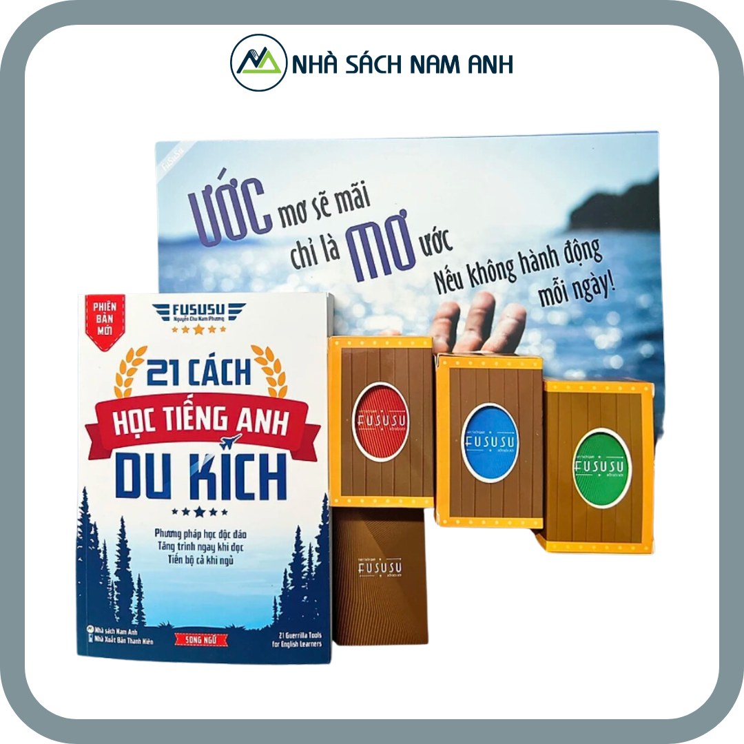 Combo Sách 21 Cách Học Tiếng Anh Du Kích Kèm Bộ 3 Hòm Kho Báu 156 Flashcard Câu Nói Hay Và Quà Tặng Độc Đáo Từ Fususu Mới