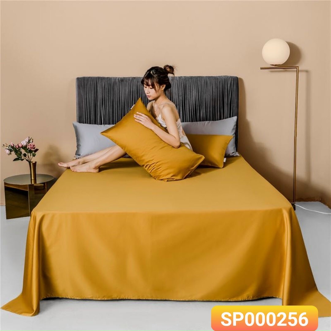 BỘ GA  GỐI LỤA TENCEL 3 MÓN NHẬP KHẨU NHIỀU MÀU
