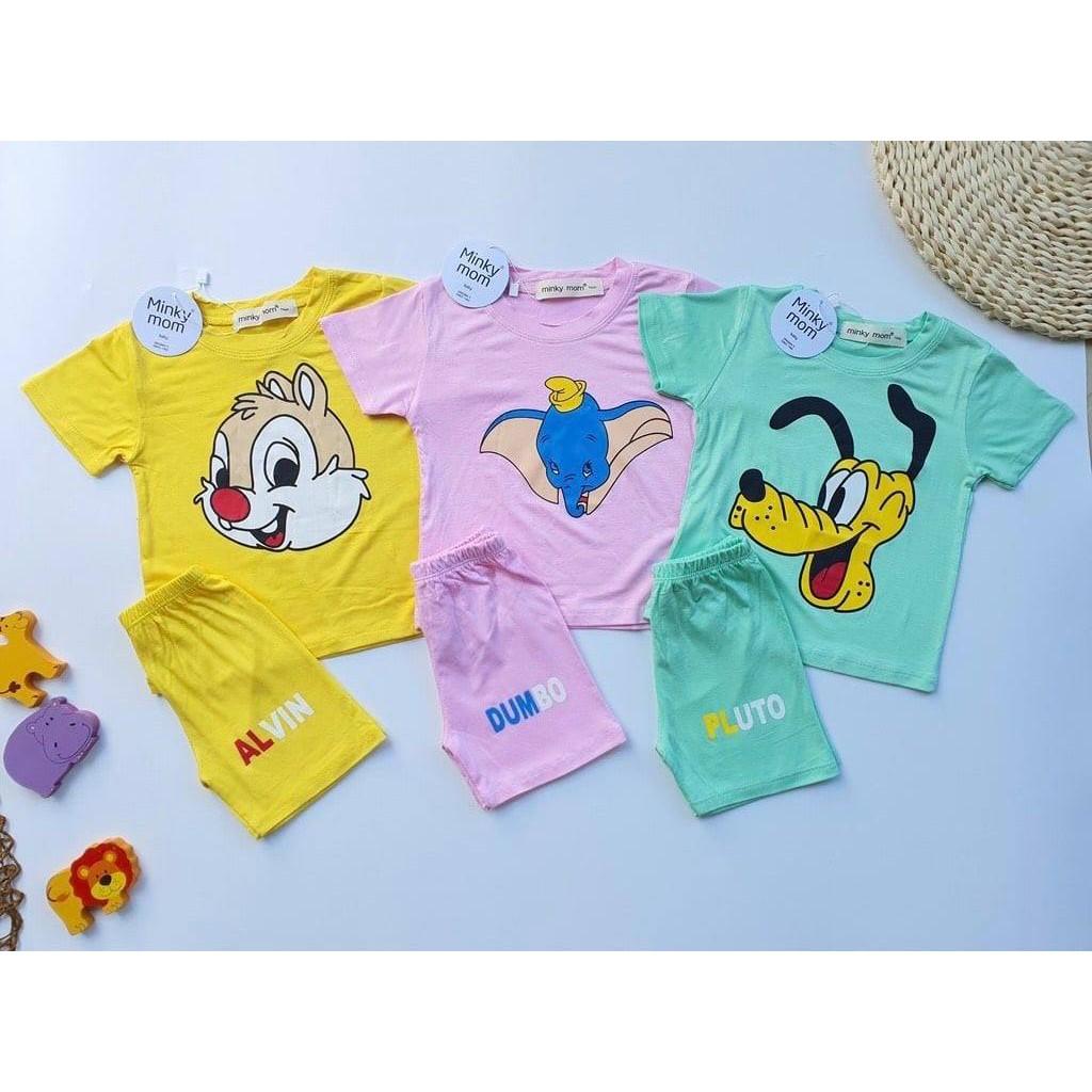 Bộ cộc tay cho bé Bộ cộc tay DISNEY cho bé trai bé gái chất thun lạnh cao cấp siêu mềm siêu mát