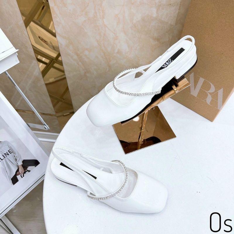 Giày mũi vuông dây đá hở gót có video và ảnh thật