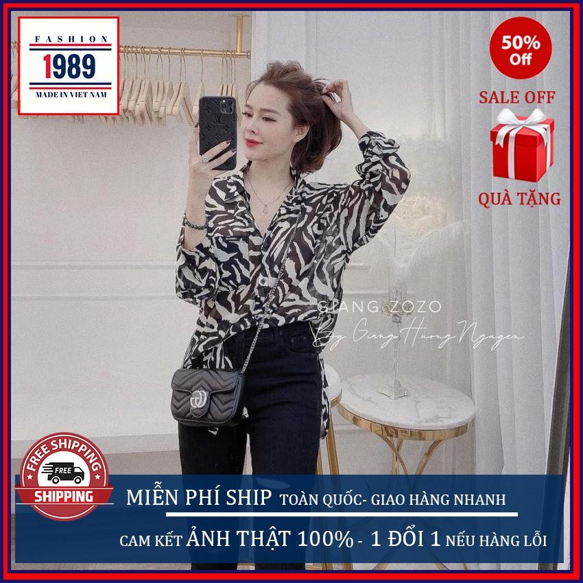 Áo Sơ Mi Nữ, Họa Tiết , Áo Sơ Mi LỤA Kiểu Mới,Áo Sơ Mi kiểu HÀN QUỐC thời trang cao cấp 1989