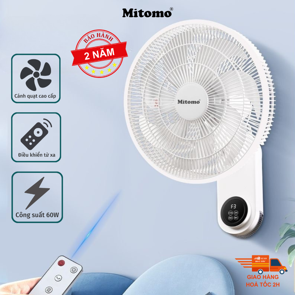 Quạt điện treo tường remote FTT-60AEC-D39, công suất 60W, hoạt động êm ái, hẹn giờ thông minh -hàng chính hãng Bảo hành 2 năm