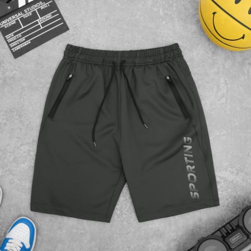 Quần short thun Sporting nam Simple &amp; Basic, thun co giãn 4 chiều, màu xám