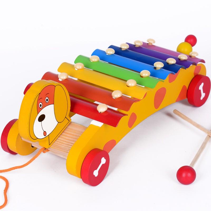 Đồ chơi gỗ - Đàn Xylophone hình xe cún kéo