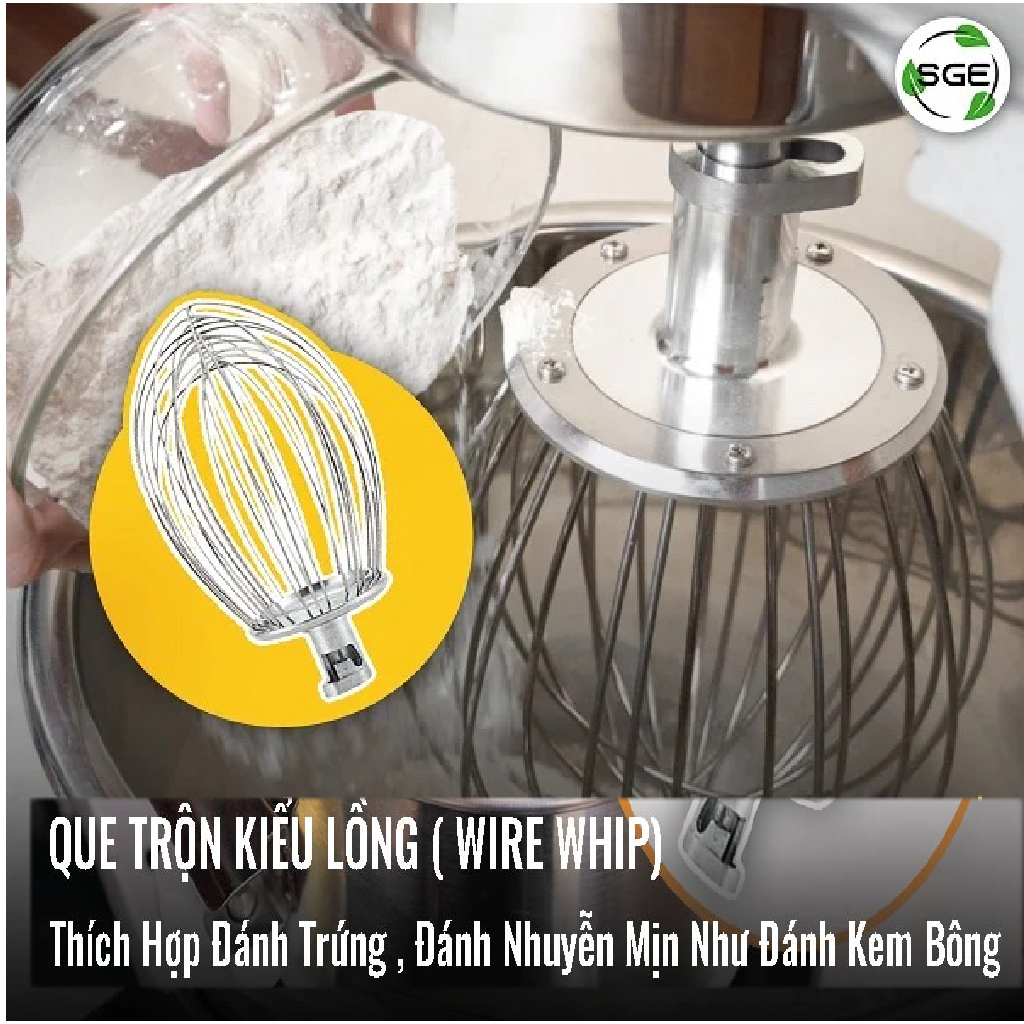 Máy Trộn Bột/Máy Trộn Thực Phẩm EM ECO (10-30 L) Đi Kèm Theo Máy Là Bộ Ba Đầu Trộn Để Phù Hợp Nhu Cầu Sử Dụng Khác Nhau SGE