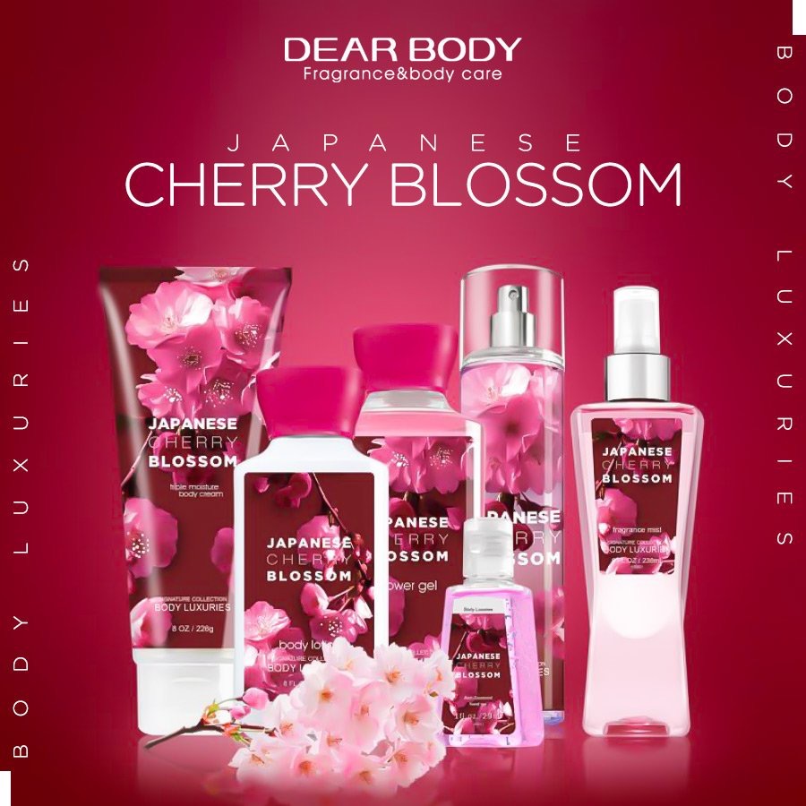 BODY MIST DEAR BODY 236ml - XỊT THƠM TOÀN THÂN - JAPANESE CHERRY BLOSSOM - TẠO MÙI THƠM CƠ THỂ - LƯU HƯƠNG 5-8h - ĐA DẠNG MÙI HƯƠNG - QUYẾN RŨ