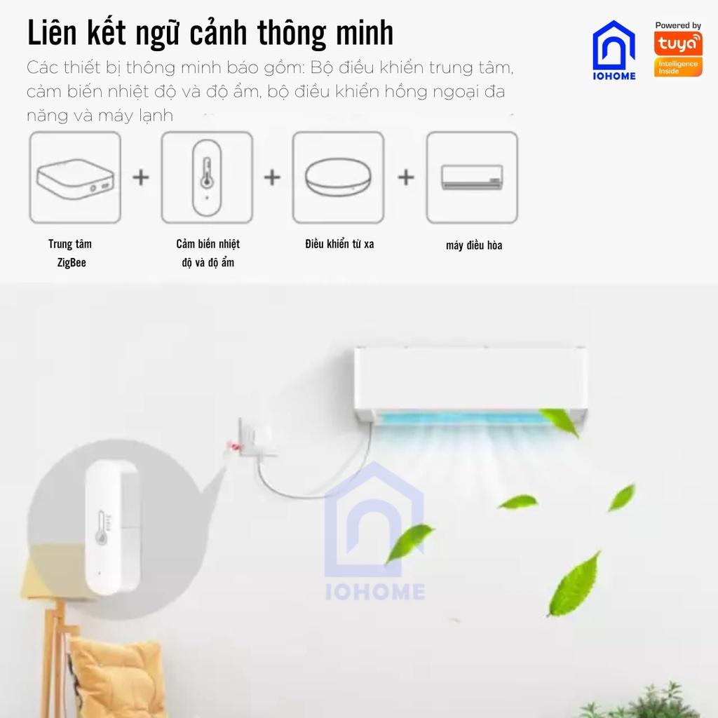 Cảm biến nhiệt độ độ ẩm thông minh tích hợp cảm biến độ ẩm Zigbee dùng app Tuya/ Smart life kèm 2 viên Pin AAA