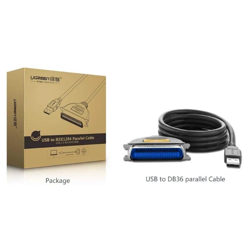 Ugreen UG30228cr124TK 3M màu Đen Cáp tín hiệu chuyển đổi USB 2.0 sang LPT âm cao cấp - HÀNG CHÍNH HÃNG