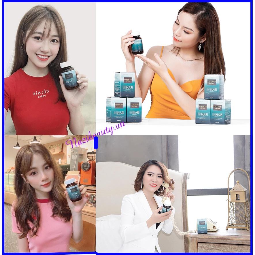 Viên Uống Collagen Extra Nari Chắc Xương Khỏe Tóc giảm lão hóa tăng vòng 1 đẹp da Chuẩn GMP 60 Viên