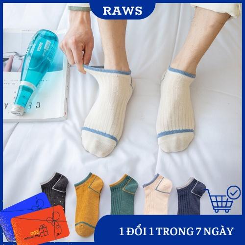 Tất cổ ngắn unisex viền kẻ