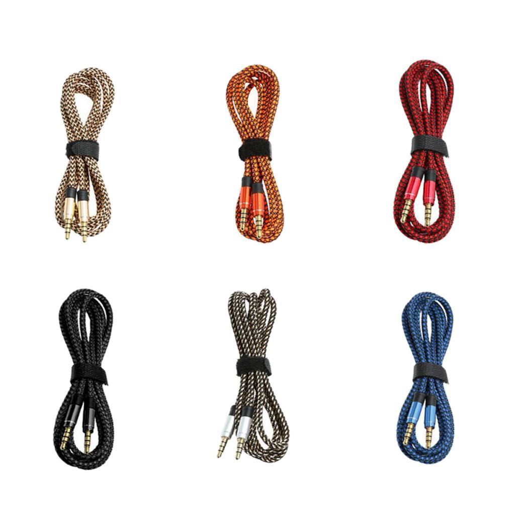 3.5mm Aux Audio Cable Nylon Braided Tablet AUX Audio HiFi Cord 1.5m 4.9ft
