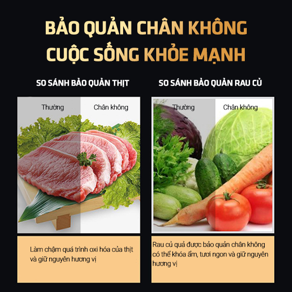 Máy Hút Chân Không Thực Phẩm 1 Nút Bấm Dễ Sử Dụng - Máy Hút Chân Không Bảo Quản Đồ Ăn Lâu Hơn Gấp 2 Lần