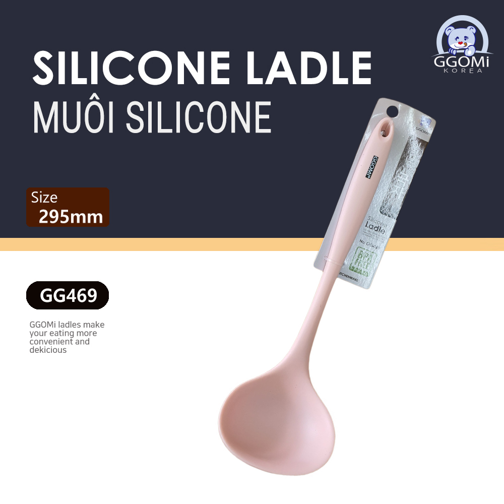 [HÀNG CHÍNH HÃNG]Bộ dụng cụ nấu ăn bằng silicone an toàn sức khỏe, 4 màu sắc sặc sỡ dài 33cm GGOMi Hàn Quốc GGSL