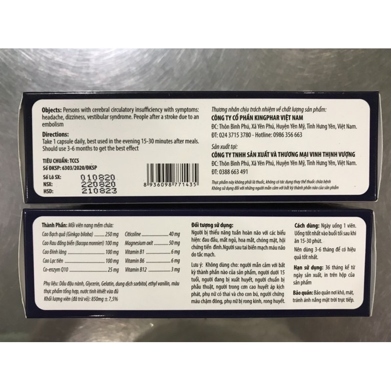 Viên uống Memoren Ginkgo plus Q10, hộp 30v, tăng cường tuần hoàn bão, giảm đau đầu do tắc nghẽn mạch máu